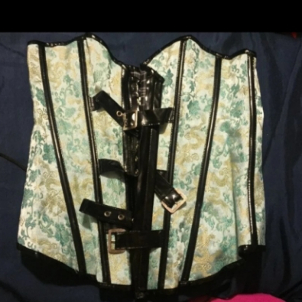 Mint Green Floral Corset